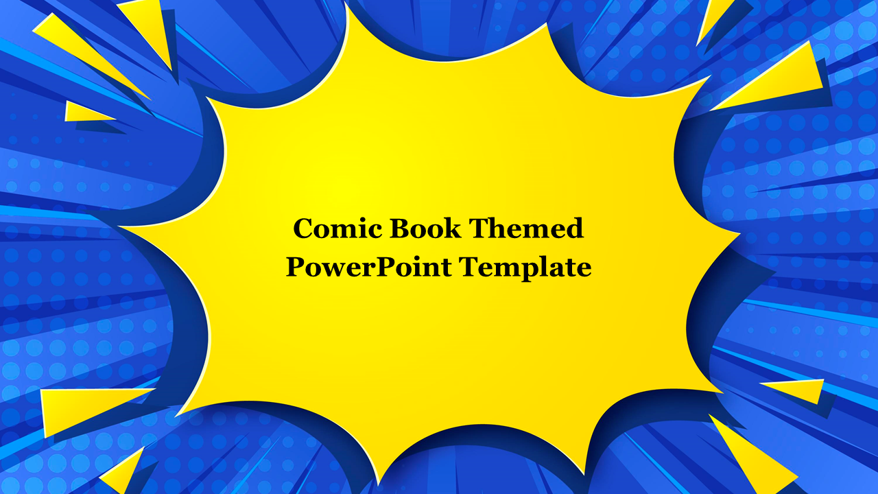 Attractive Comic Book Themed PowerPoint Template Slide